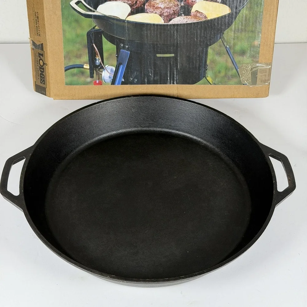 Lodge 17-Inch Cast Iron Skillet 17SK Dual Handle Pre-Seasoned USA Made